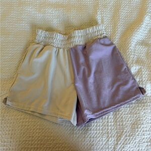 Five Dancewear, Two-Tone White and Purple Shorts, YXL